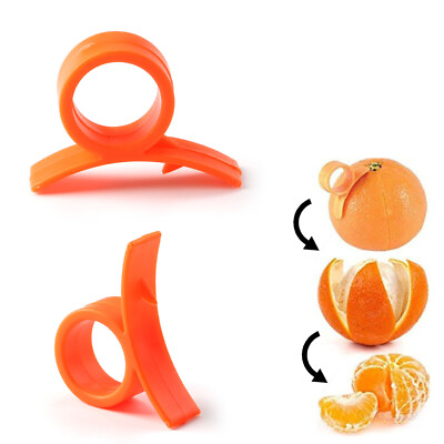 2 Pc Orange Peeler Tool Plastic Citrus Cutter Gadget Lemon Fruit Slicer Remover