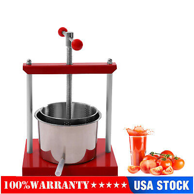 Durable 1.6 Gallon Stainless Steel Cheese Tincture Herb Fruit Wine Manual Press