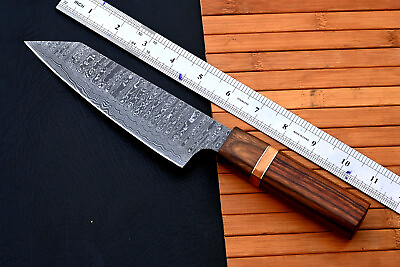 CUSTOM HANDMADE FORGED DAMASCUS STEEL CHEF KNIFE KITCHEN KNIFE WOOD HANDLE 2735