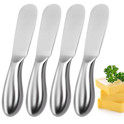 4PCS Butterß‚ Stainless Steel Cheese Spreader Butter Spreader Knives Set #ad