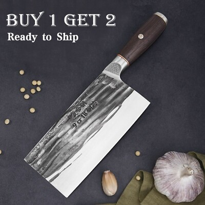 Kitchen Chinese Chef Knife 9Cr18mov Steel 12 inch Forged Knife Wood Handle