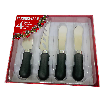Farberware 4 Piece Cheese Knife Set New In Box Stainless Steel #ad