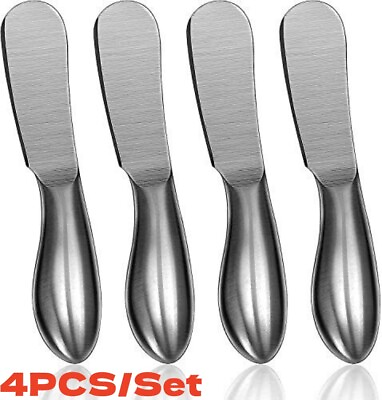 4x Cheese Knife Set Butter Stainless Steel Cheese Spreader Butter Spreader Knife #ad