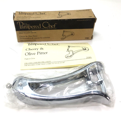 Pampered Chef Cherry amp; Olive Pitter #2080 w box and Instructions