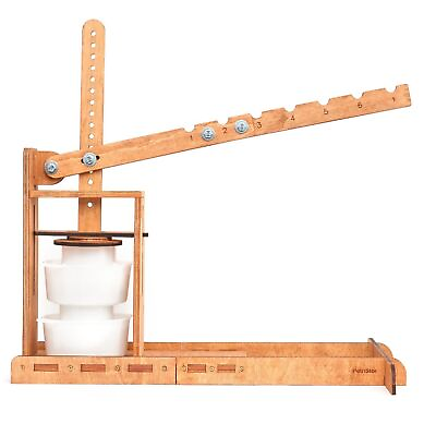 Dutch Wooden Cheese Press making pressure up to 200 lbs Kit with 2 Cheese Molds