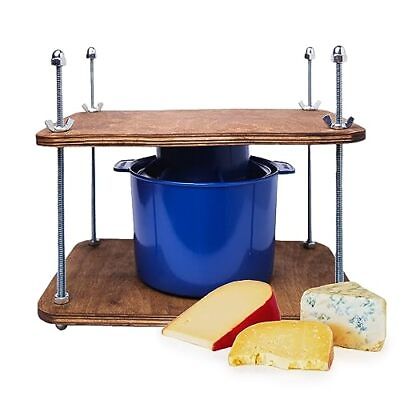 Cheese Press for Cheese Making 12 in Cheesemaking Kit with Wooden Cheese Pr...