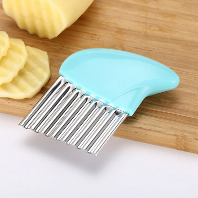 Potato Cutter Chip Maker Stainless Steel Wavy Knife French Fries Chopper kitchen