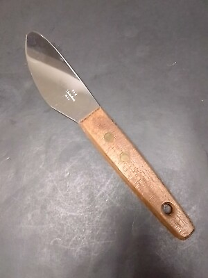 EKCO 4.25” Stainless Steel Wide Butter amp; Cheese Spreader Knife w Wood Handle USA #ad