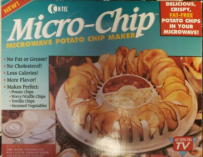 VTG Micro Chip Microwave Chip Maker Slicers. Steams vegetables too K Tel NIB