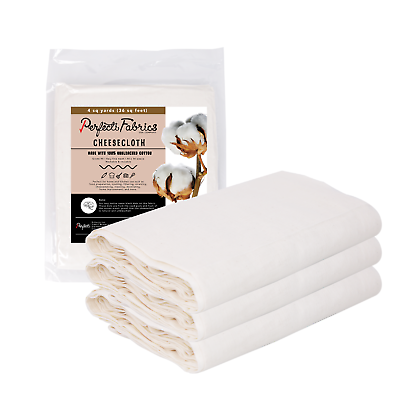Perfecti Fabrics Unbleached Organic Grade 90 Cheesecloth for Jam Dairy Strainer
