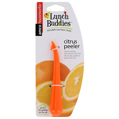 Amco Houseworks Lunch Buddies Citrus Peeler Orange Each 8910