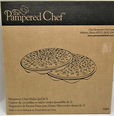The Pampered Chef Microwave Chip Maker 1241 Veggies No Oil Cooking Healthy 2 pc. #ad