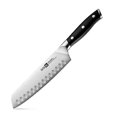 Klaus Meyer Stahl High Carbon Tri ply Steel 7 inch Santoku Kitchen Chef Knife