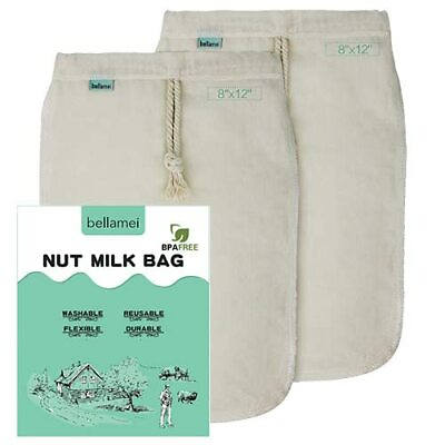 Nut Milk Bag Unbleached Cotton Cheesecloth Bags Reusable Certified Organic Co...