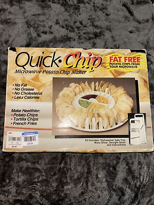 Quick Chip Microwave Potato Chip Maker Fat Free Chips Fries Tortillas NEW