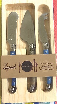 FRENCH HOME Laguiole Cheese Knife amp; Spreader Set of 3 Stainless Steel Multicolor #ad
