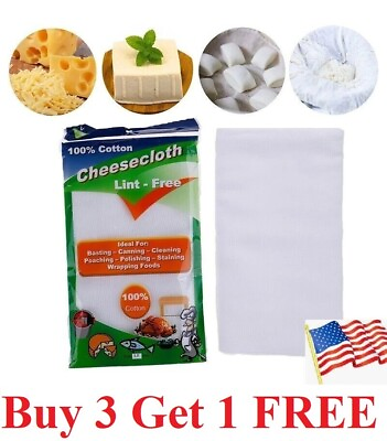 Grade 20 Cheesecloth 100% Unbleached Cotton Fabric Reusable Cheesecloth 2 Yards