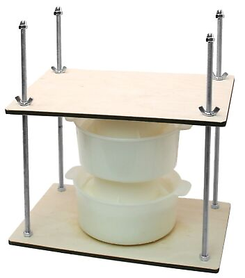 Cheese Press Making 12quot; 2 Cheese Molds 1.2 L Metal Guides Pressure up to 50 lb